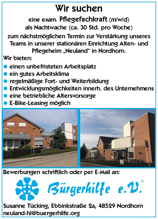Pflegefachkraft, Alten- und Pflegeheim 'Neuland', Nordhorn