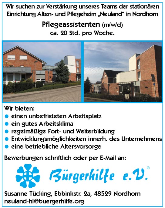 Pflegeassistenten, Alten- und Pflegeheim 'Neuland', Nordhorn