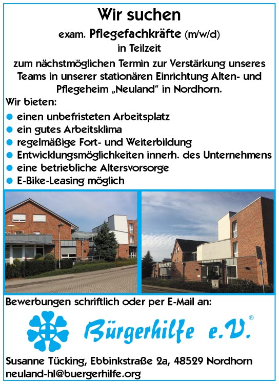 exam. Pflegefachkräfte, Alten- und Pflegeheim 'Neuland', Nordhorn