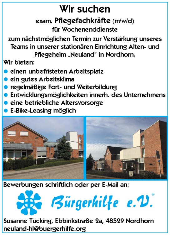 exam. Pflegefachkräfte, Alten- und Pflegeheim 'Neuland', Nordhorn