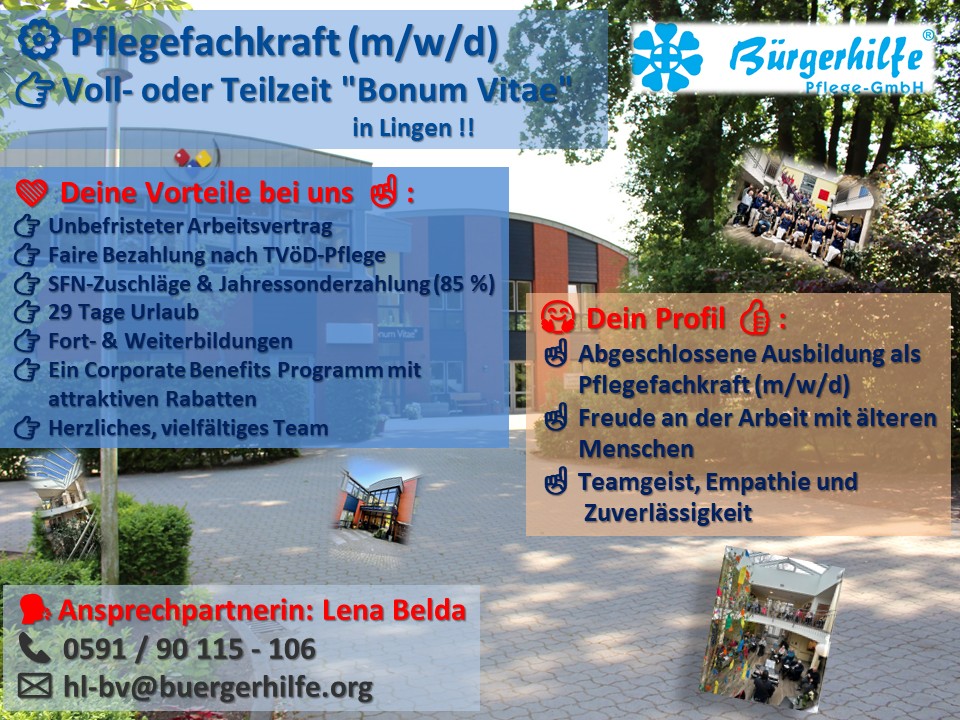 Pflegefachkräfte, Gesundheitshaus 'Bonum Vitae'
