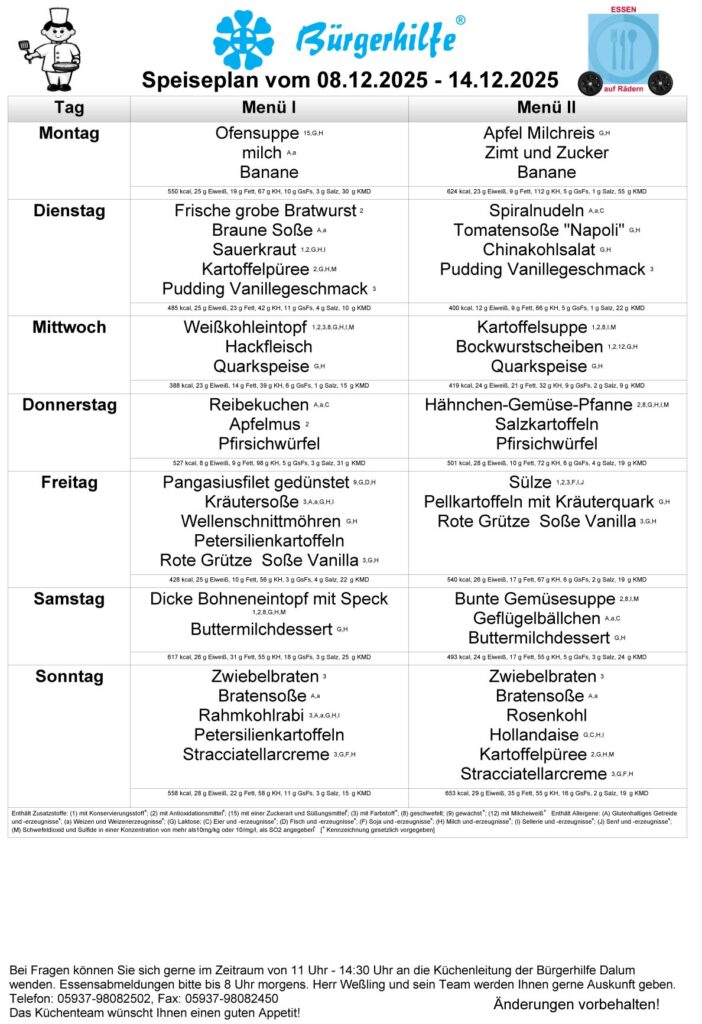 Speiseplan KW 50/2025