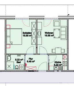 Grundriss 2-Raum-Wohnung