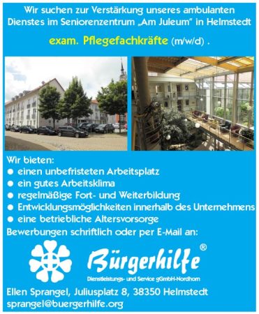 exam. Pflegefachkraaft, Seniorenzentrum "Am Juleum", Helmstedt