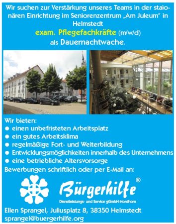 exam. Pflegefachkräfte, Seniorenzentrum "Am Juleum", Helmstedt